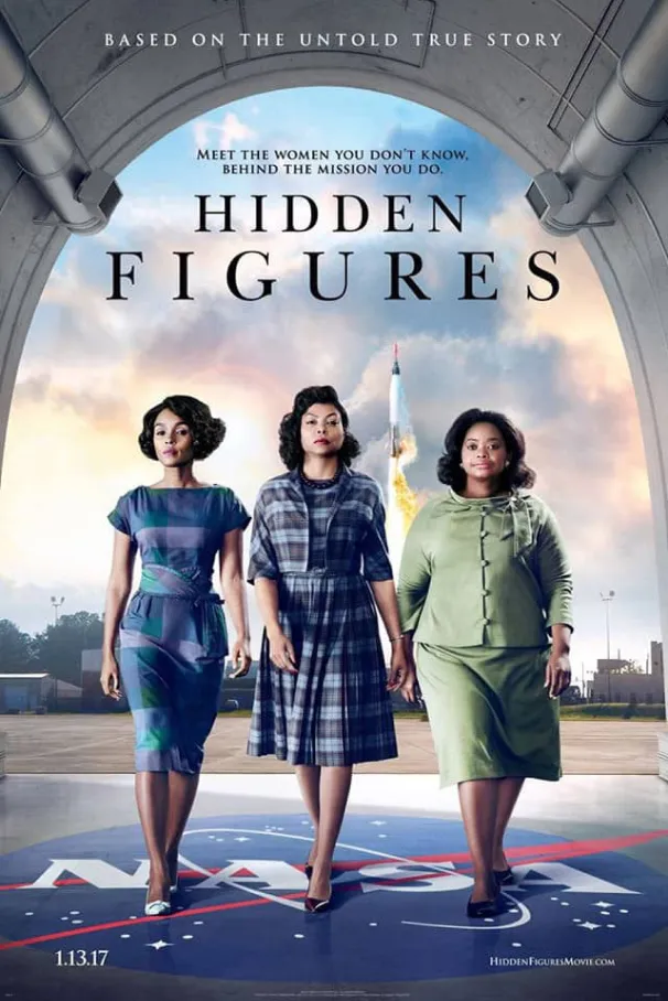 Hidden Figures movie poster showing the female scientists